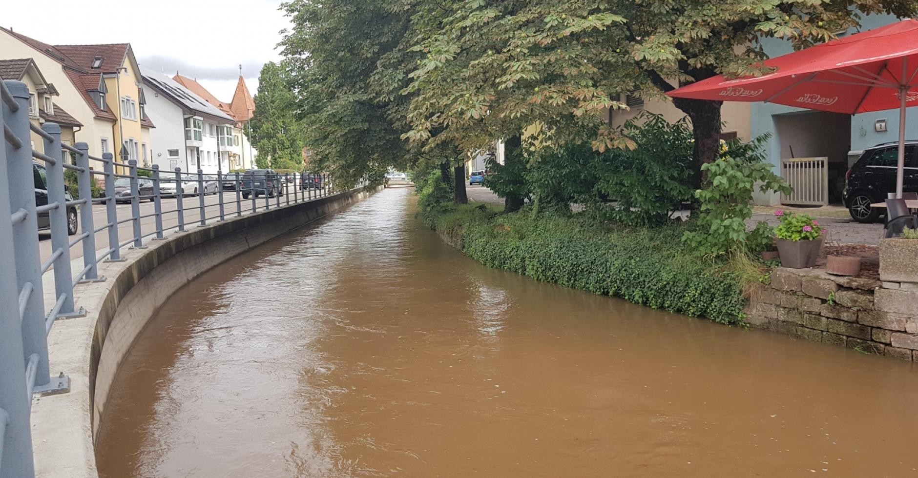 Bild vom Ettenbach bei Hochwasser