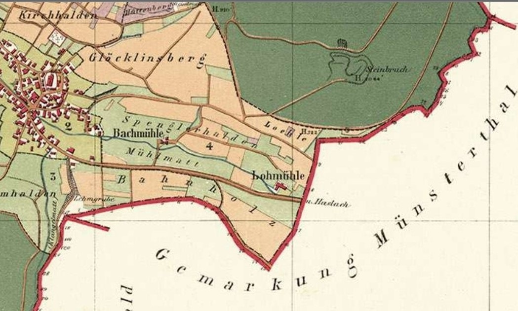 Ausschnitt einer Landkarte von 1875