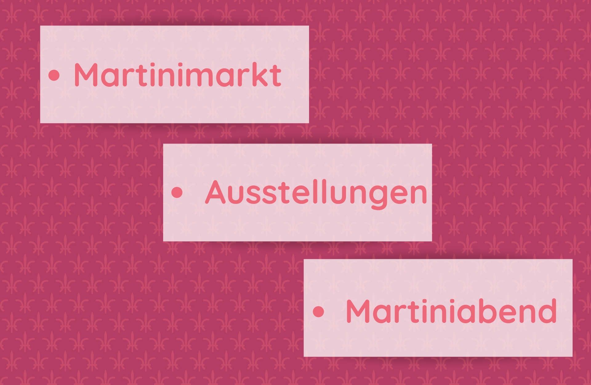 Symbolbild für drei Veranstaltungen