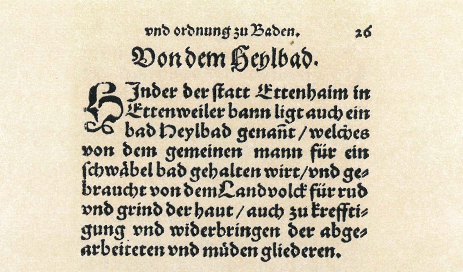 Ausschnitt aus Georg Pictorius: Badenfartbüchlein