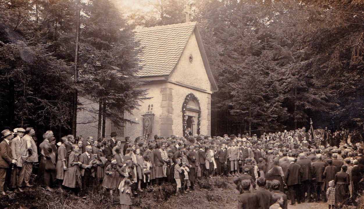 Die erste Wallfahrt zur Helgenstöckle-Kapelle 1927, Foto: Walter Haug