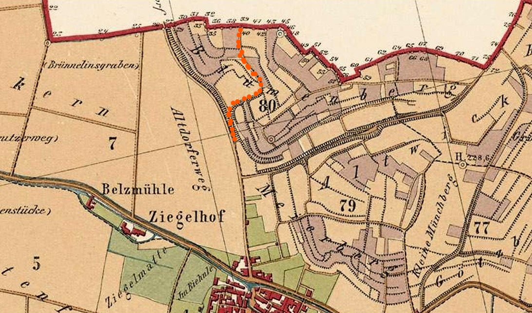 Ausschnitt aus einer Karte von 1879