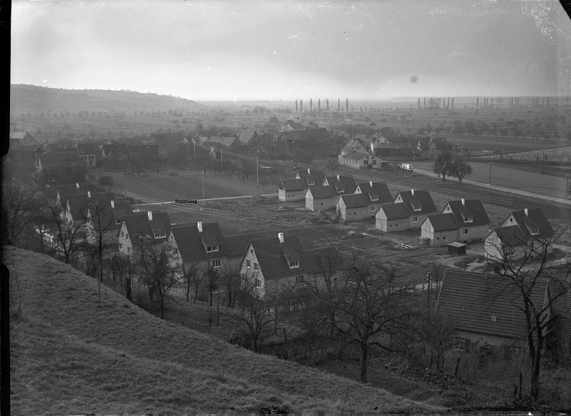 Erste Bebauung der Flur Breite 1951 (Rosenweg)