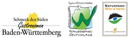 Schmeck den Süden Gastronom, Qualitätsgastgeber Wanderbares Deutschland, Naturpark Wirt & Hotel ddd
