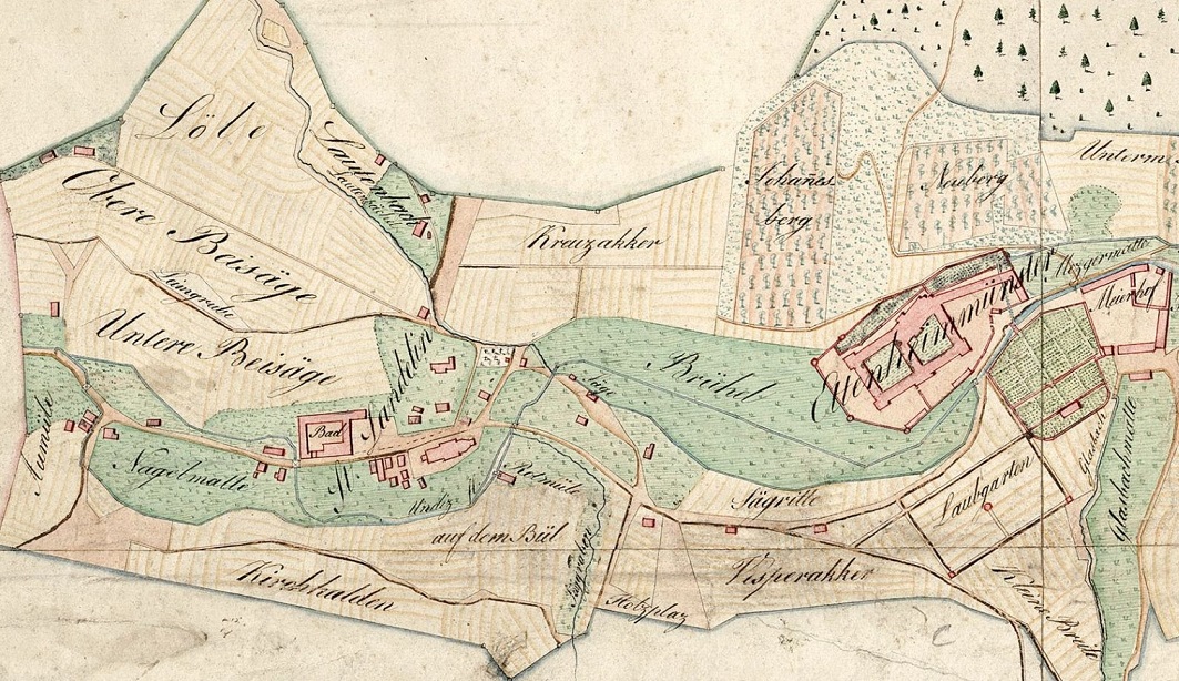 Ausschnitt einer Landkarte von Ettenheimmünster von 1804